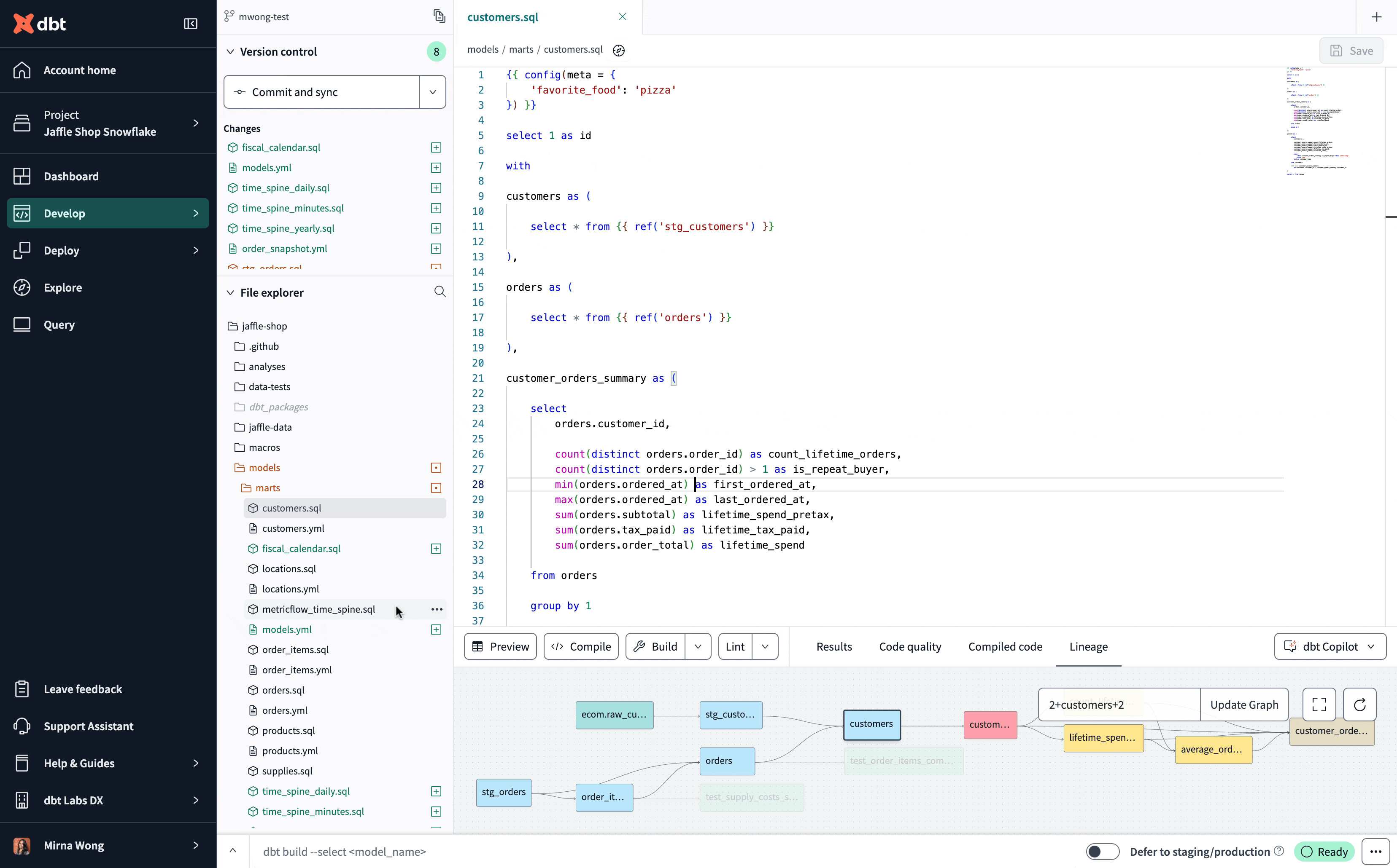 Create a support ticket in dbt